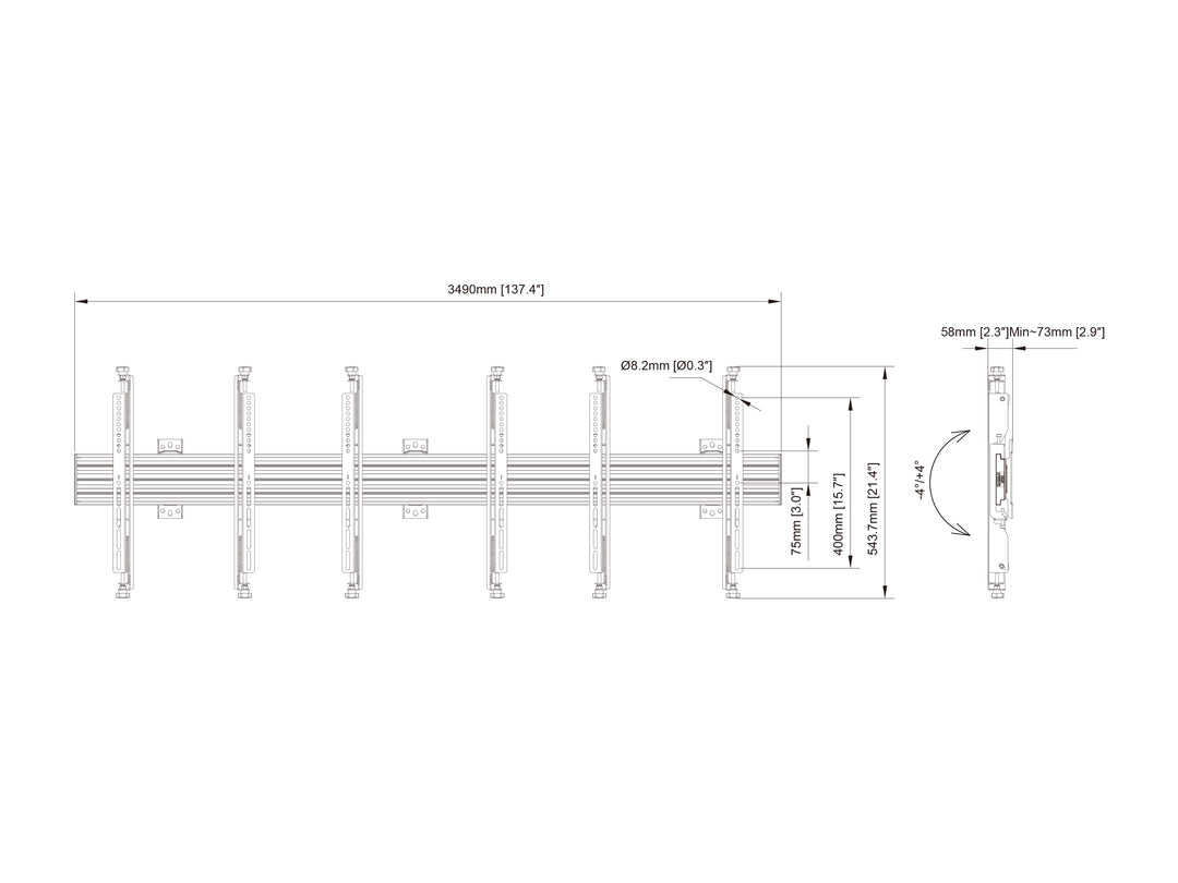 Multibrackets MBW3U Micro Adjustable M Wallmount Pro - (32"-75") Wall Mount Bracket Multibrackets