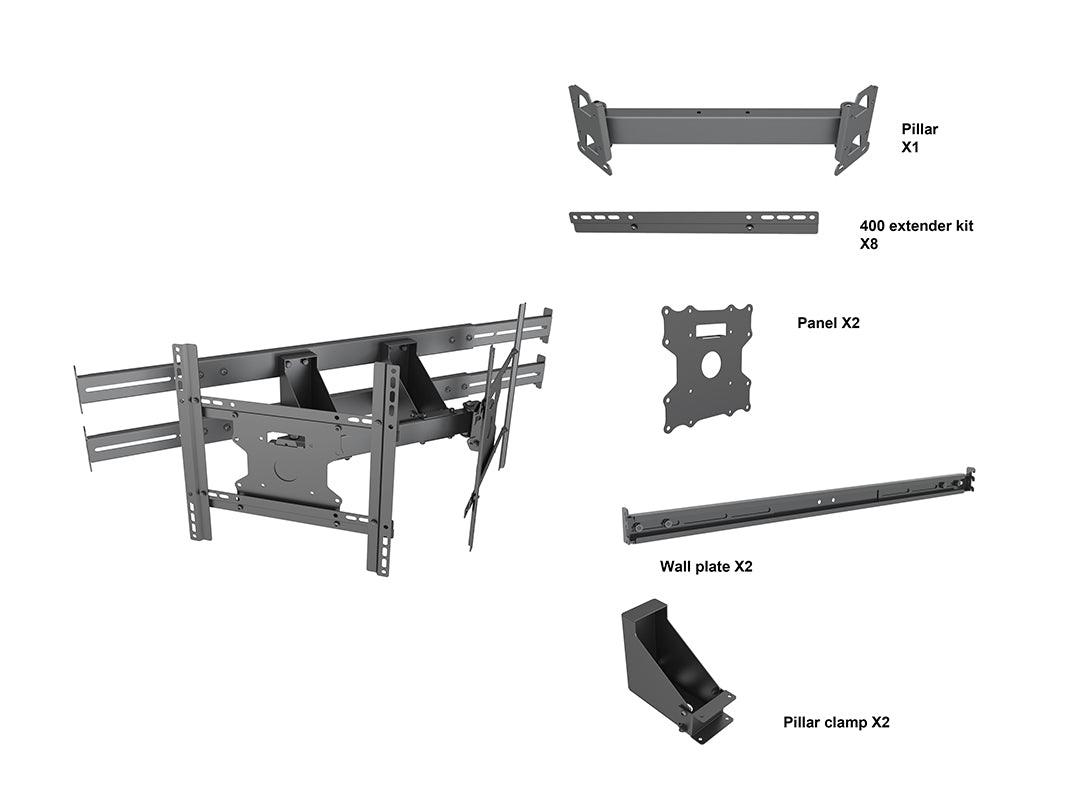 Multibrackets M Store Shelf Mount Pro Dual - (50"-55") Wall Mount Bracket Multibrackets