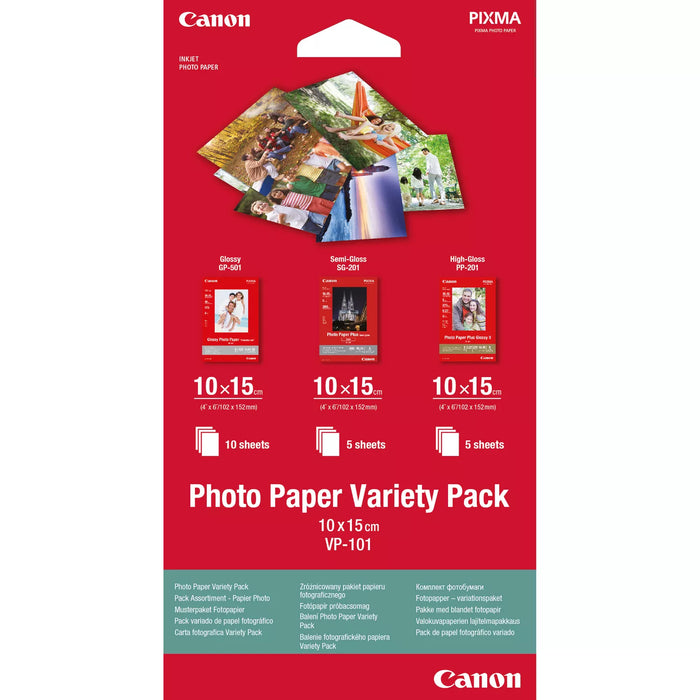 Canon VP-101 Photo Paper Variety Pack 4x6” - 20 Sheets