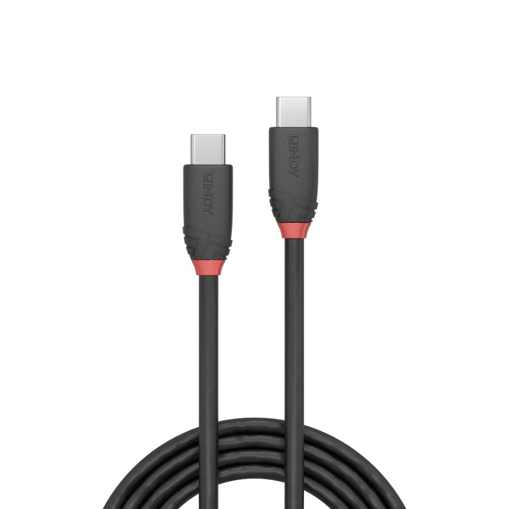Lindy 1.5m USB 3.2 Type C to C Cable, 20Gbps, Black Line | 36907 USB Cable Lindy