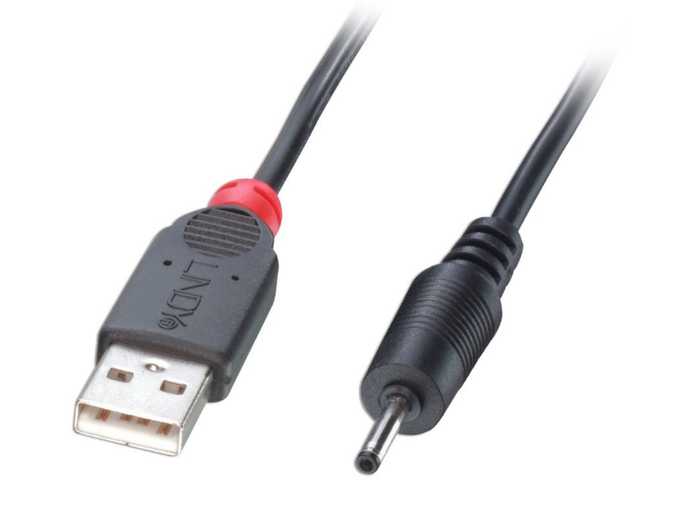 Lindy 1.5m USB to 0.7mm Inner / 2.5mm Outer DC Cable | 70265 Audio / Video Cable Lindy