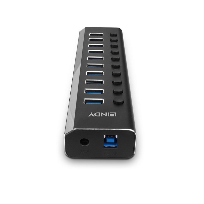 Lindy 10 Port USB 3.0 Hub with On/Off Switches | 43370 USB Hub & Docking Station Lindy