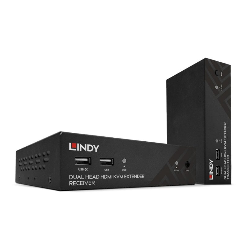 Lindy 100m Cat.6 Dual Head HDMI, USB & RS-232 Extender | 39374 AV Extender Lindy