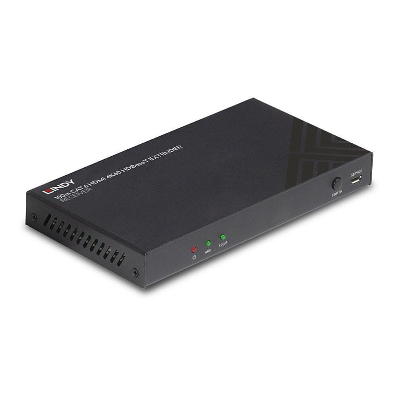 Lindy 100m Cat.6 HDMI 4K60, Audio, IR & RS-232 HDBaseT Receiver | 38342 AV Extender Lindy