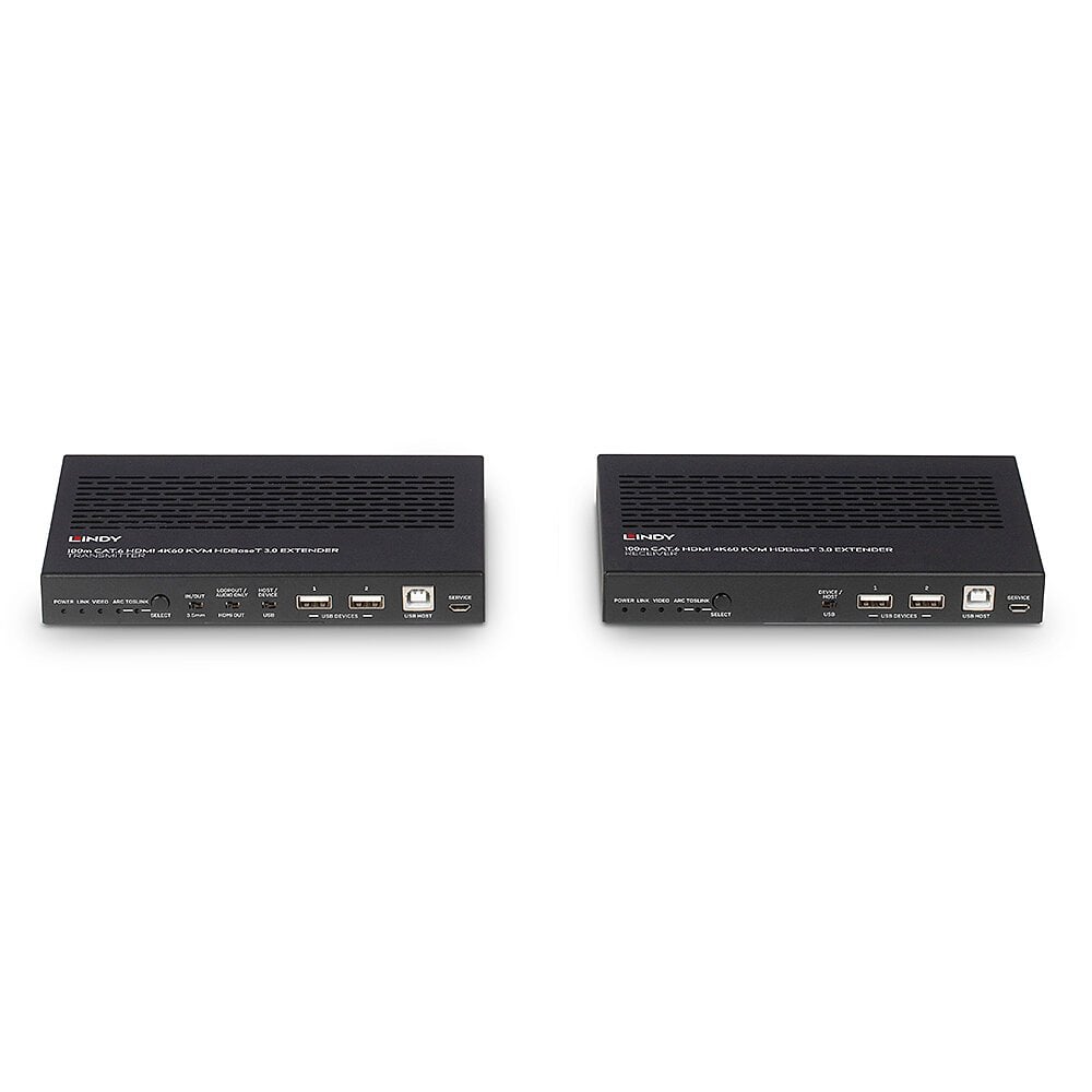 Lindy 100m Cat.6A HDMI 4K60 Audio IR & RS-232 HDBaseT 3.0 KVM Extender | 38344 AV Extender Lindy