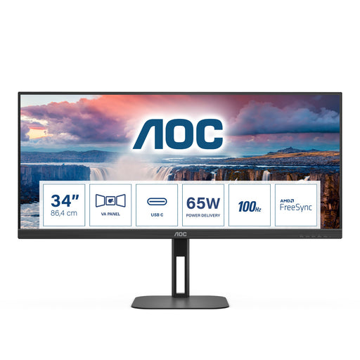 AOC U34V5C/BK 34" 100Hz UltraWide QHD LED Monitor