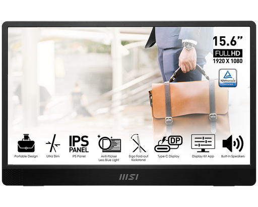 MSI PRO MP161 15.6" 60Hz 4ms Full HD IPS Portable Monitor