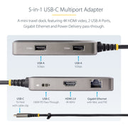 StarTech USB-C 5-in-1 Multi-port Adapter - 103B-USBC-MULTIPORT Adapter / Converter Startech