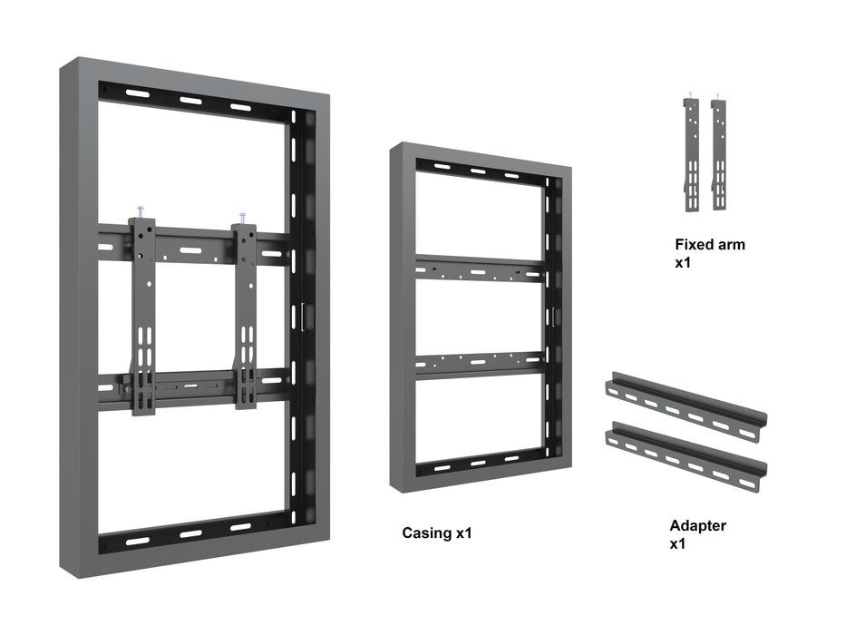 Multibrackets M Pro Series Enclosure 32" Wall Small Black Signage Display Enclosures Multibrackets