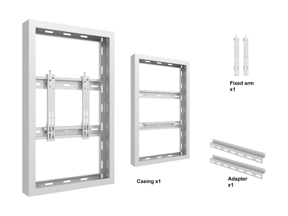Multibrackets M Pro Series Enclosure 32" Wall Small White Signage Display Enclosures Multibrackets