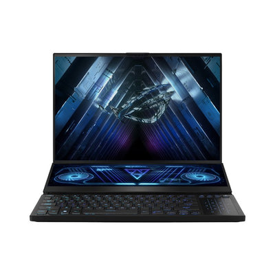 ASUS ROG Zephyrus Duo 16 GX650PY-NM010W notebook 7945HX 40.6 cm (16") WQXGA AMD Ryzen™ 9 32 GB DDR5-SDRAM 2000 GB SSD NVIDIA GeForce RTX 4090 Wi-Fi 6E (802.11ax) Windows 11 Home Black Asus Laptops Asus