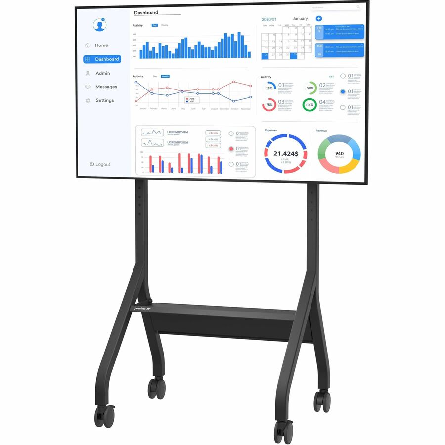 Peerless-AV® Flat Panel Cart for 55" to 110" Displays | SR898-EUK Mobile Trolley Peerless