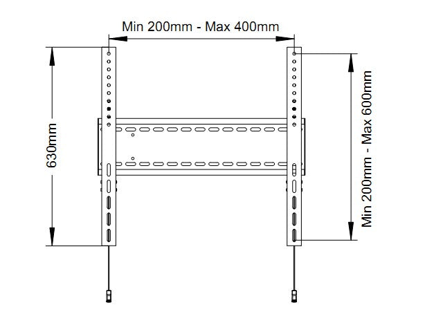 Multibrackets 800x600 VESA Universal Fixed Wallmount - Up to 60"-110" Display - 125KG Max