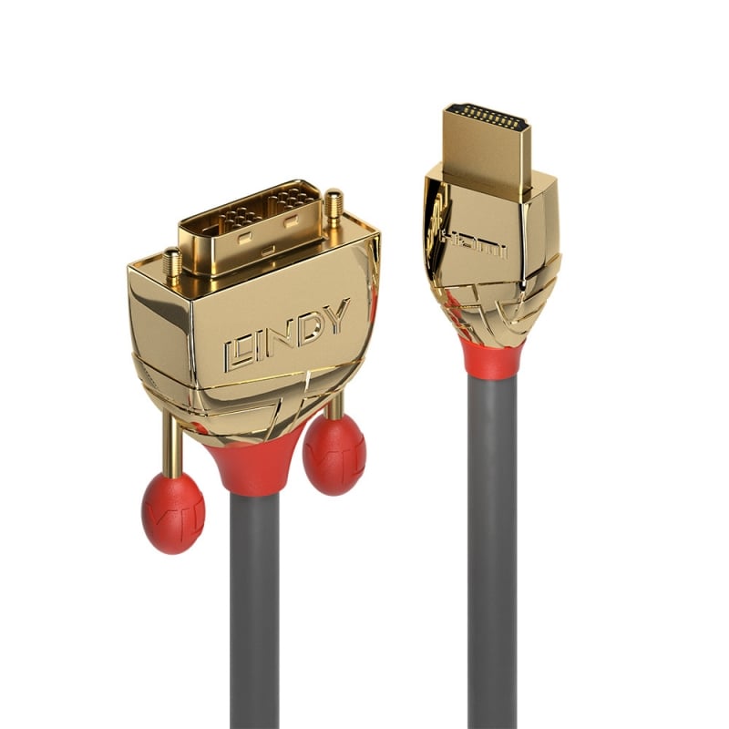 Lindy 10m HDMI to DVI-D Cable, Gold Line | 36198 Adapter / Converter Lindy