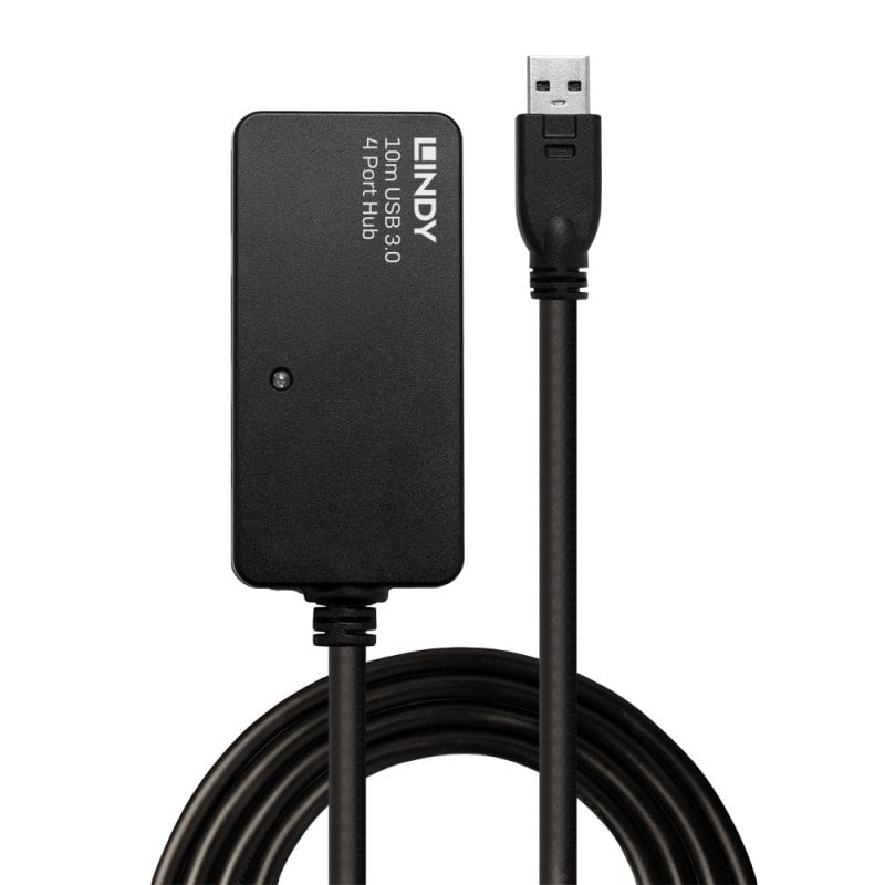Lindy 10m USB 3.0 Active Extension Pro 4 Port Hub | 43159 USB Hub & Docking Station Lindy