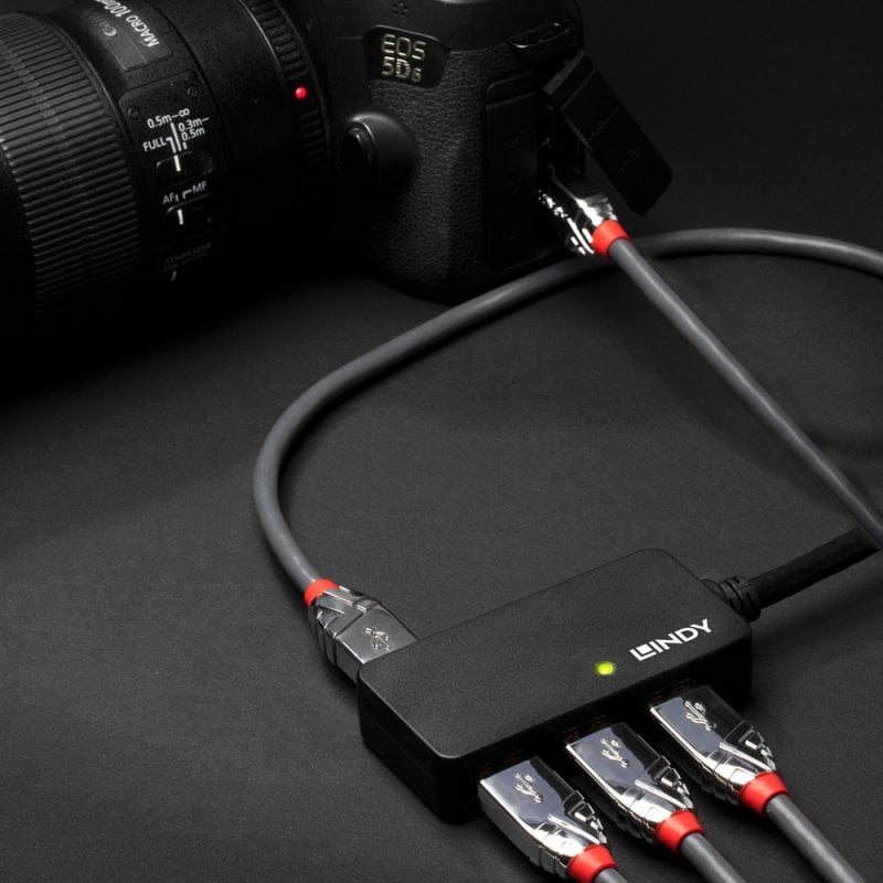 Lindy 10m USB 3.0 Active Extension Pro 4 Port Hub | 43159 USB Hub & Docking Station Lindy