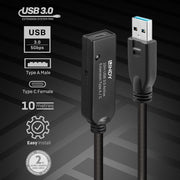 Lindy 10m USB 3.0 Active Extension Type A to C | 43376 USB Cable Lindy