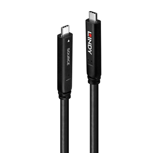 Lindy 10m USB 3.2 10Gbps & DP 1.4 Type C Fibre Optic Hybrid Cable | 43398 USB-C Cable Lindy