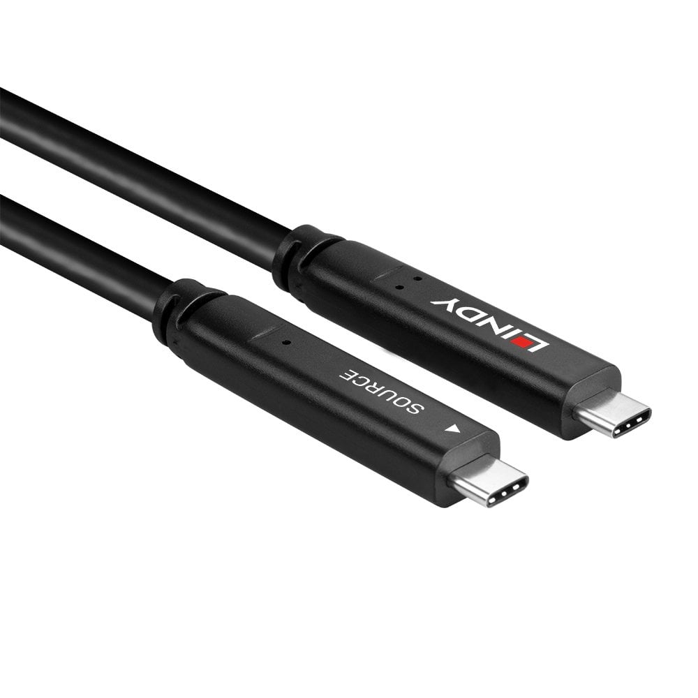 Lindy 10m USB 3.2 5Gbps & DP 1.4 Type C Fibre Optic Hybrid Cable | 43333 USB Cable Lindy