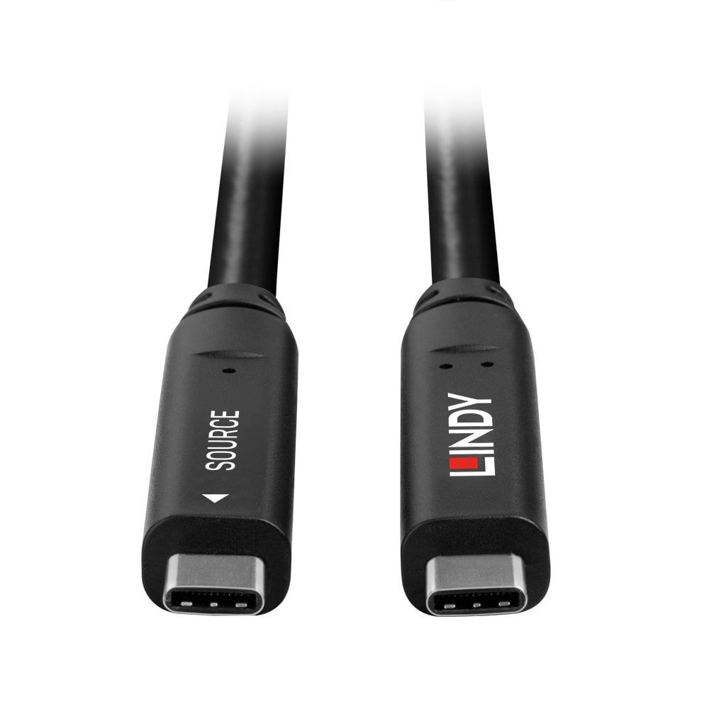 Lindy 10m USB 3.2 5Gbps & DP 1.4 Type C Fibre Optic Hybrid Cable | 43333 USB Cable Lindy