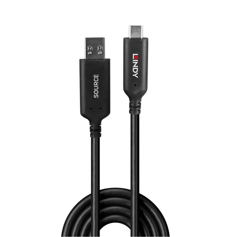 Lindy 10m USB 3.2 5Gbps Type A to C Fibre Optic Hybrid Cable | 43395 USB Cable Lindy