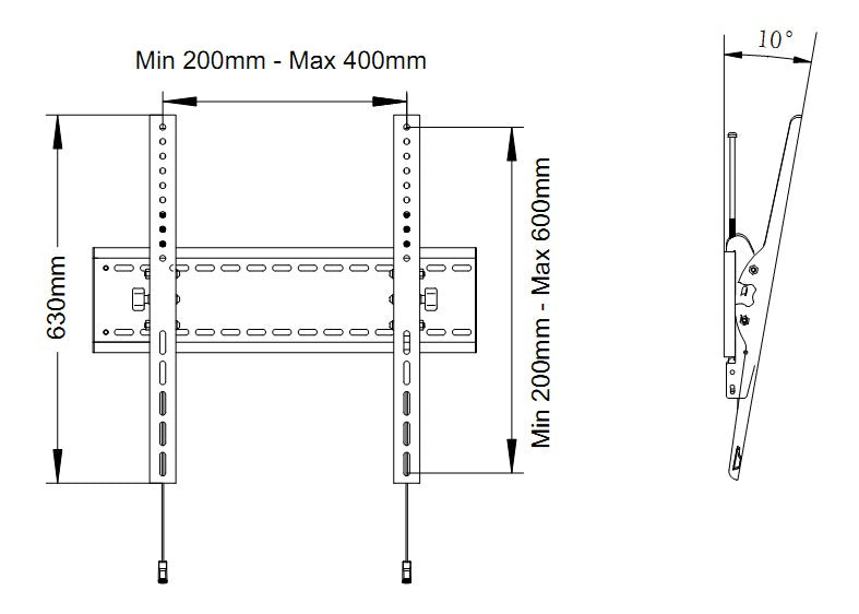 Multibrackets 63" - 110" Universal Ultra Thin Tilt Wall Mount | 7350073731107 Wall Mount Bracket Multibrackets