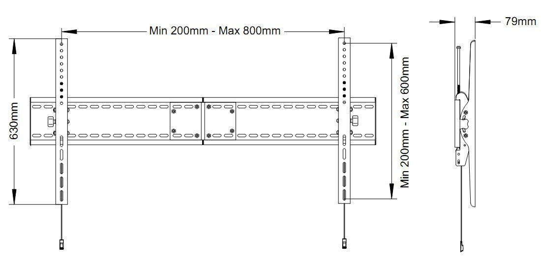 Multibrackets 63" - 110" Universal Ultra Thin Tilt Wall Mount | 7350073731107 Wall Mount Bracket Multibrackets