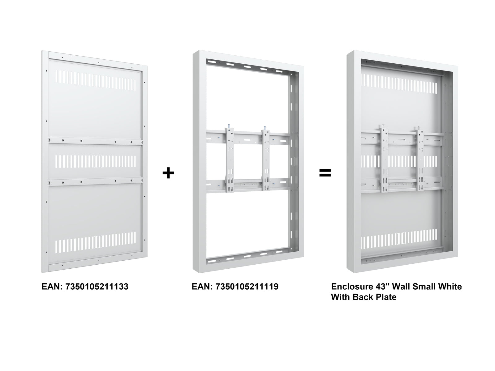 Multibrackets M Pro Series Enclosure 43" Wall Small White Signage Display Enclosures Multibrackets