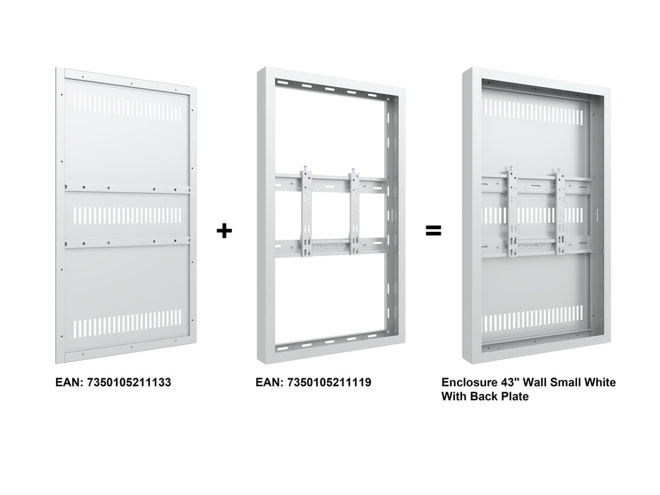 Multibrackets M Pro Series Enclosure 43" Wall Small White Signage Display Enclosures Multibrackets