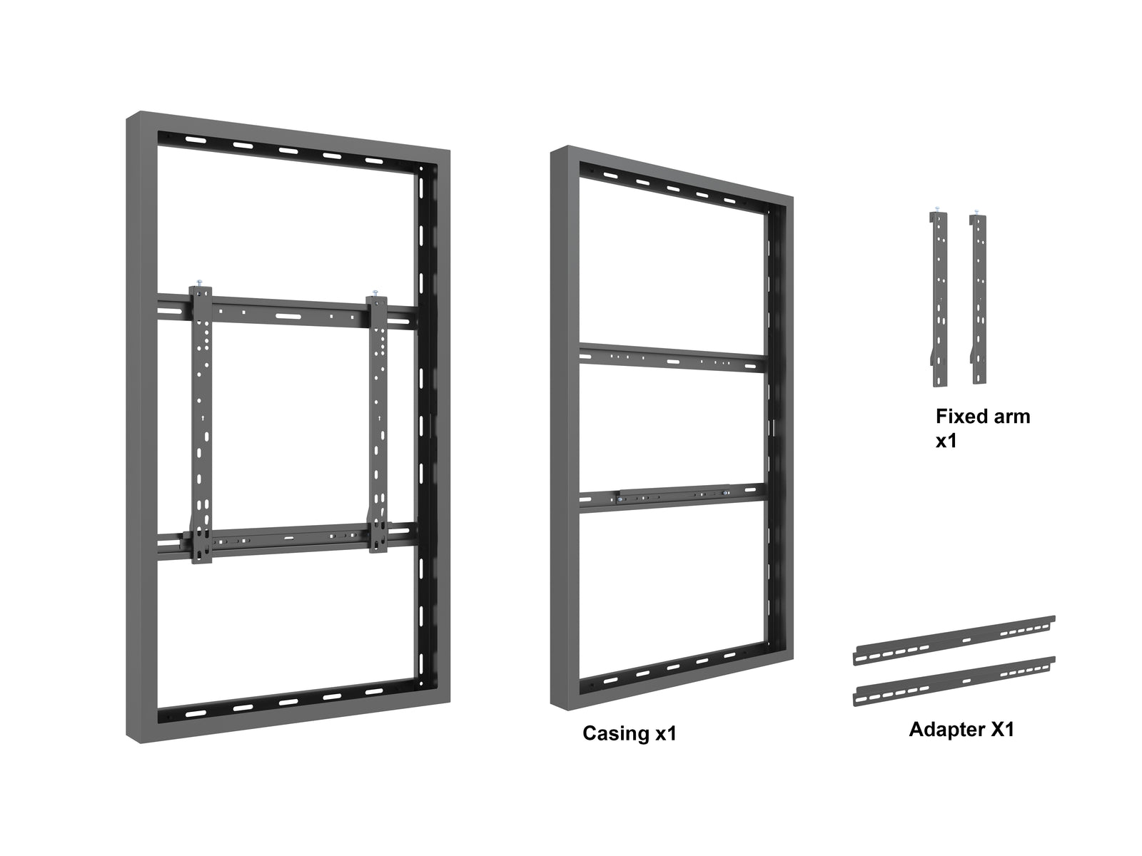 Multibrackets M Pro Series Enclosure 49" Wall Medium Black Signage Display Enclosures Multibrackets