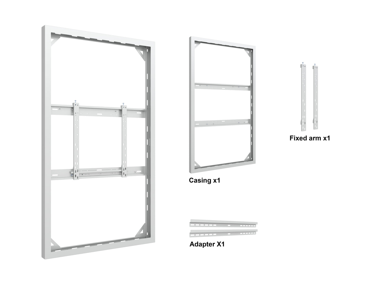 Multibrackets M Pro Series Enclosure 65" Wall Slim Medium White Signage Display Enclosures Multibrackets