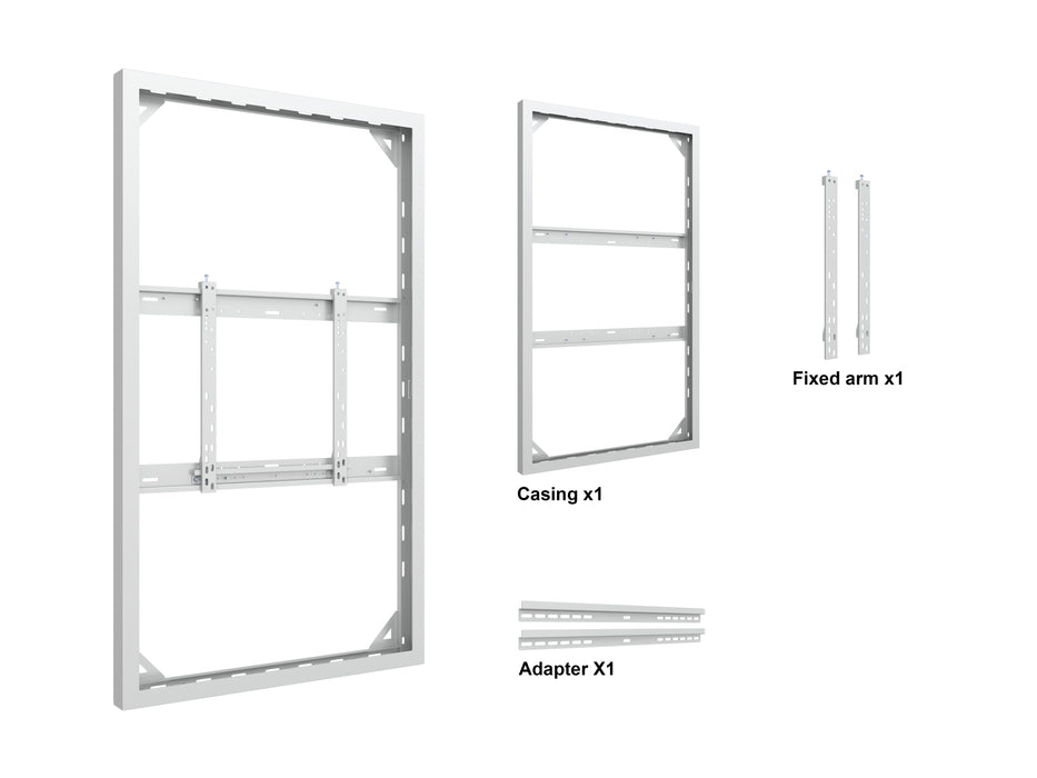Multibrackets M Pro Series Enclosure 65" Wall Slim Medium White Signage Display Enclosures Multibrackets