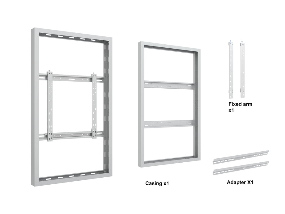 Multibrackets M Pro Series Enclosure 49" Wall Medium White Signage Display Enclosures Multibrackets