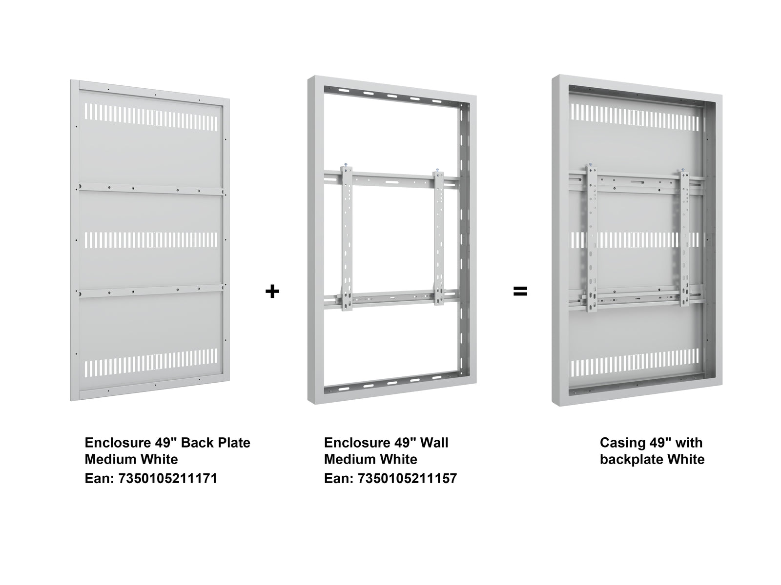 Multibrackets M Pro Series Enclosure 49" Wall Medium White Signage Display Enclosures Multibrackets