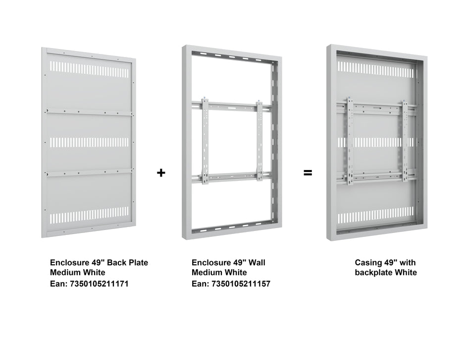 Multibrackets M Pro Series Enclosure 49" Wall Medium White Signage Display Enclosures Multibrackets
