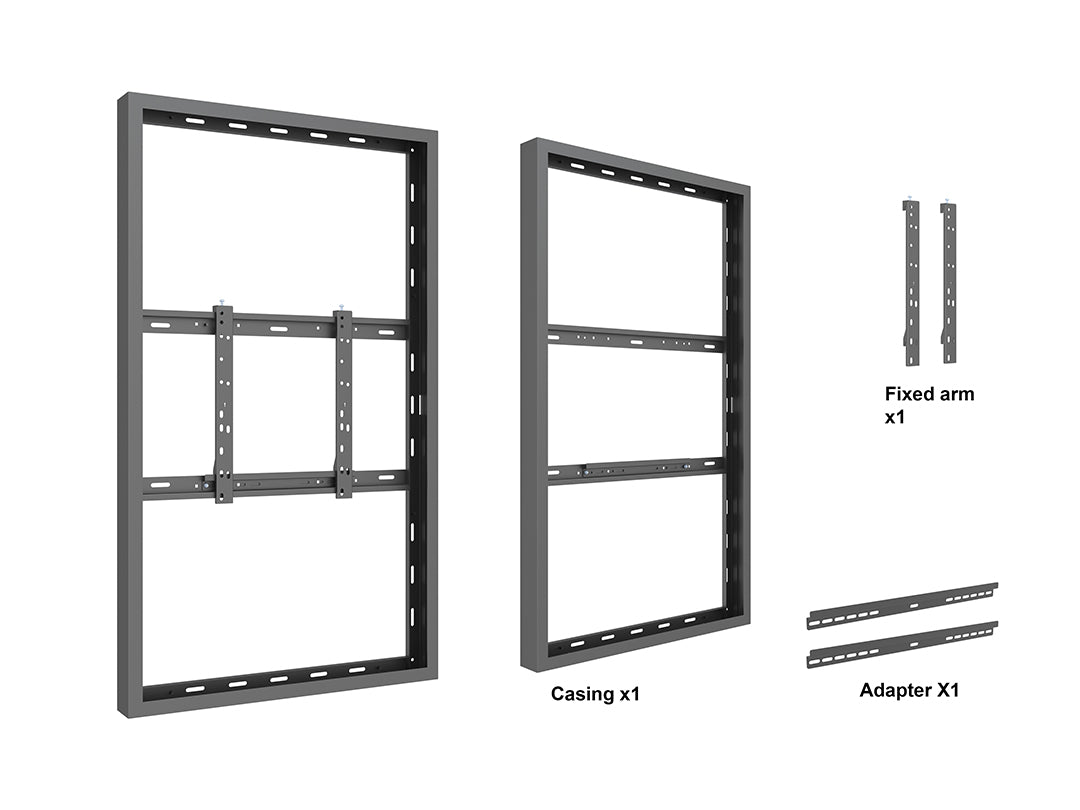 Multibrackets M Pro Series Enclosure 65" Wall Medium Black Signage Display Enclosures Multibrackets