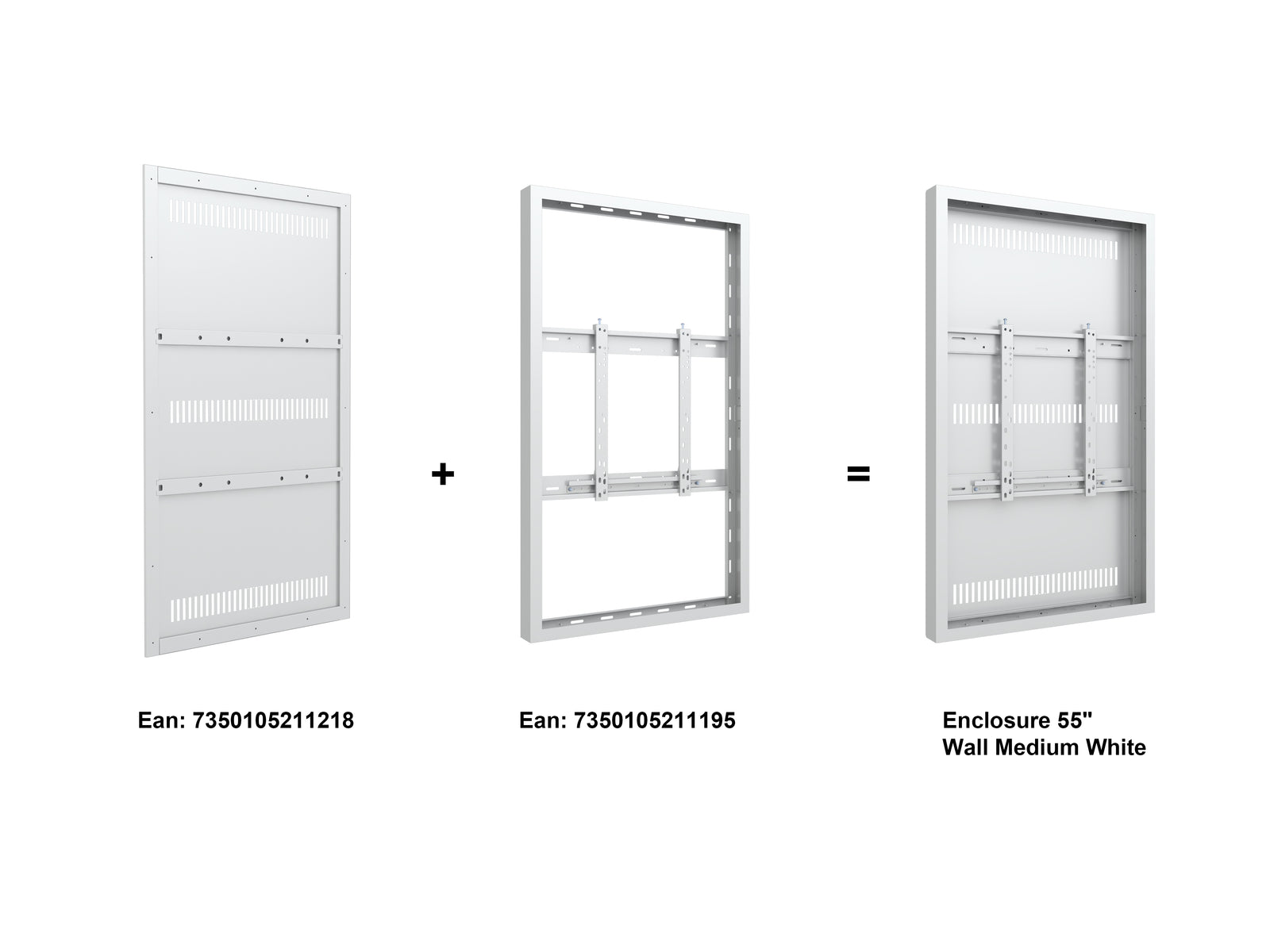 Multibrackets M Pro Series Enclosure 65" Wall Medium White Signage Display Enclosures Multibrackets
