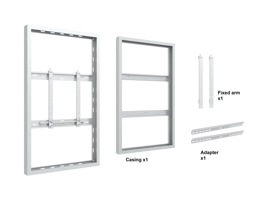 Multibrackets M Pro Series Enclosure 55" Wall Medium White Signage Display Enclosures Multibrackets