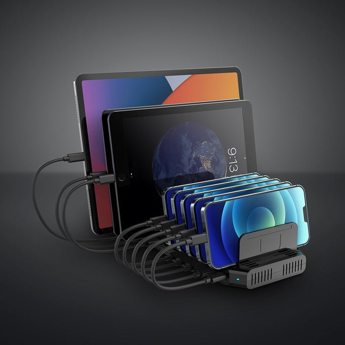 Lindy 120W 10 Port USB Charging Station | 73435 Smart Device Chargers Lindy