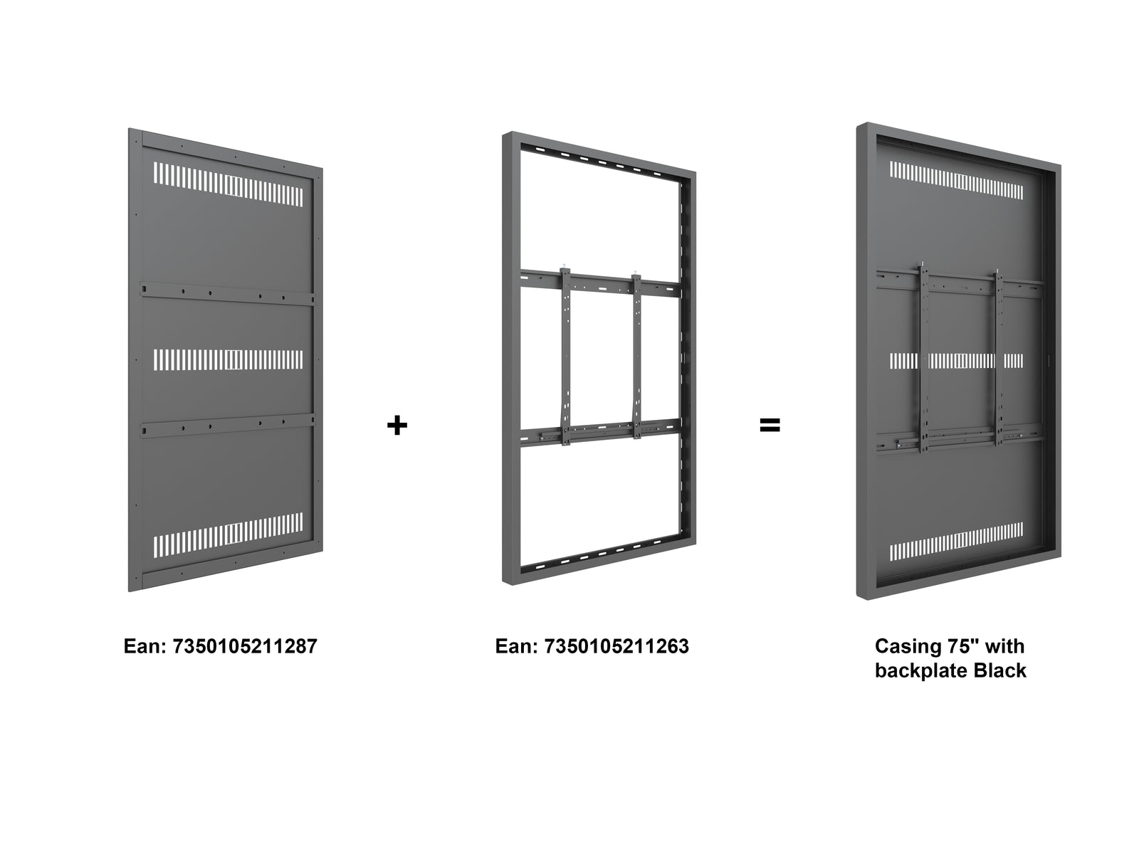 Multibrackets M Pro Series Enclosure 75" Wall Large Black Signage Display Enclosures Multibrackets