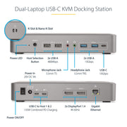 StarTech Dual-Laptop USB-C KVM Docking Station, Dual Monitor 4K 60Hz DisplayPort Dock | 129UE-USBC-KVM-DOCK Switches Startech