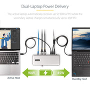 StarTech Dual-Laptop USB-C KVM Docking Station, Dual Monitor 4K 60Hz DisplayPort Dock | 129UE-USBC-KVM-DOCK Switches Startech