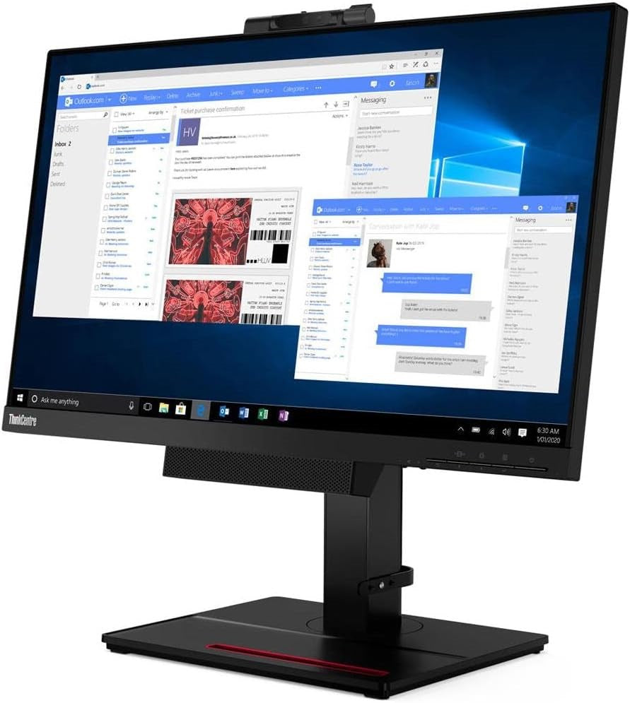 Lenovo 12NBGAT1UK ThinkVision TIO 24 Gen 5 23.8" 60 Hz Full HD Touch Monitor Desktop Monitor Lenovo