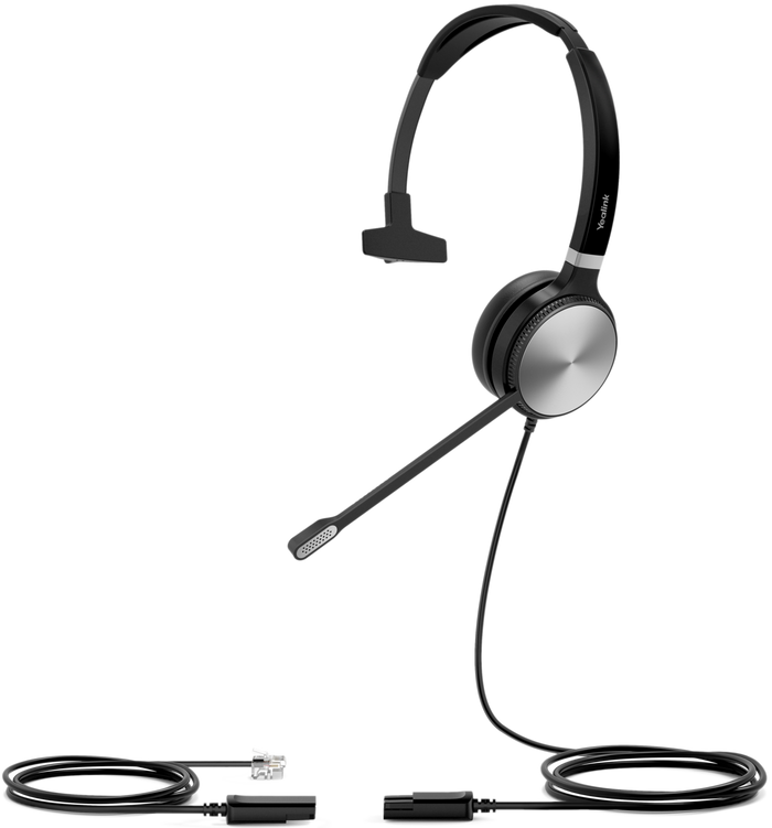 Yealink YHS36 Wired Head-band Office/Call Center Black & Silver Headset Headset Yealink
