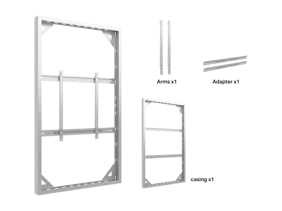 Multibrackets M Pro Series Enclosure 86" Wall Large White Signage Display Enclosures Multibrackets