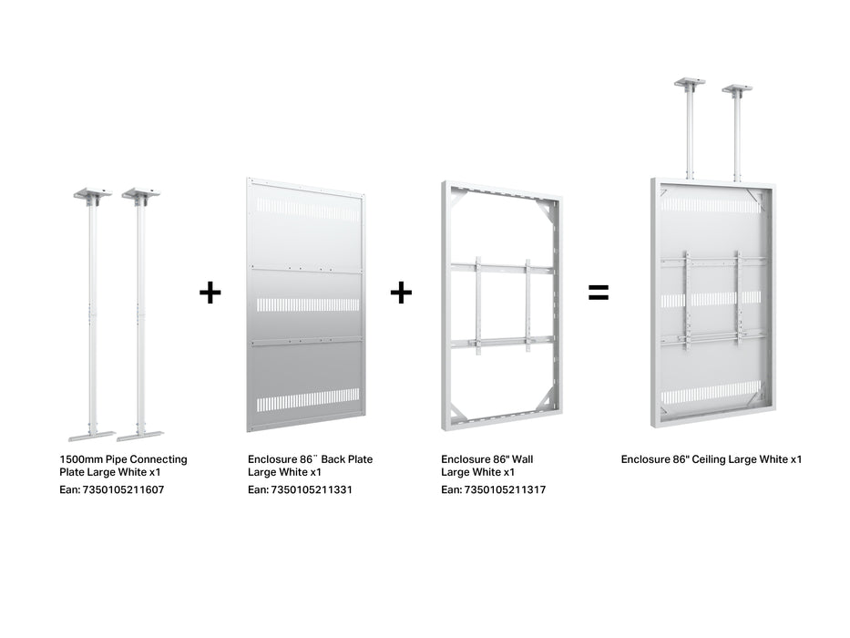 Multibrackets M Pro Series Enclosure 86" Wall Large White Signage Display Enclosures Multibrackets