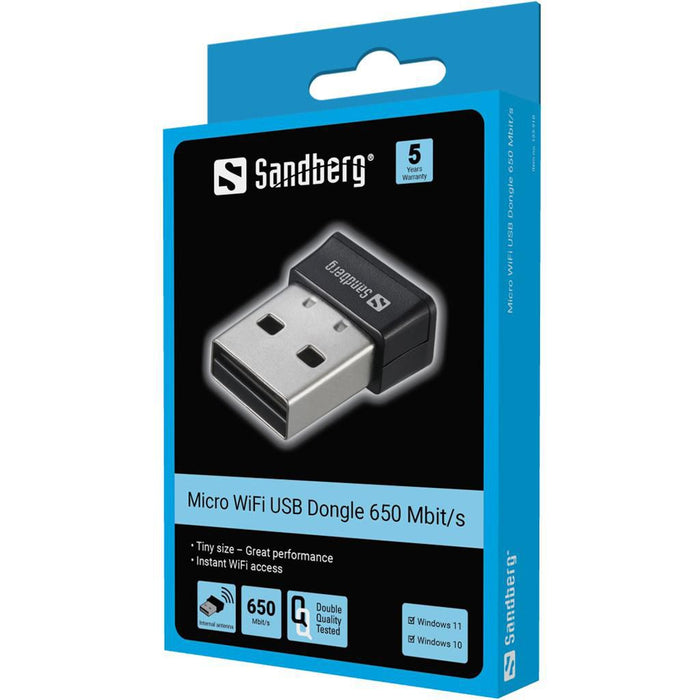 Sandberg Micro Wifi Dongle 650 Mbit/s | 133-91 Network Card Sandberg