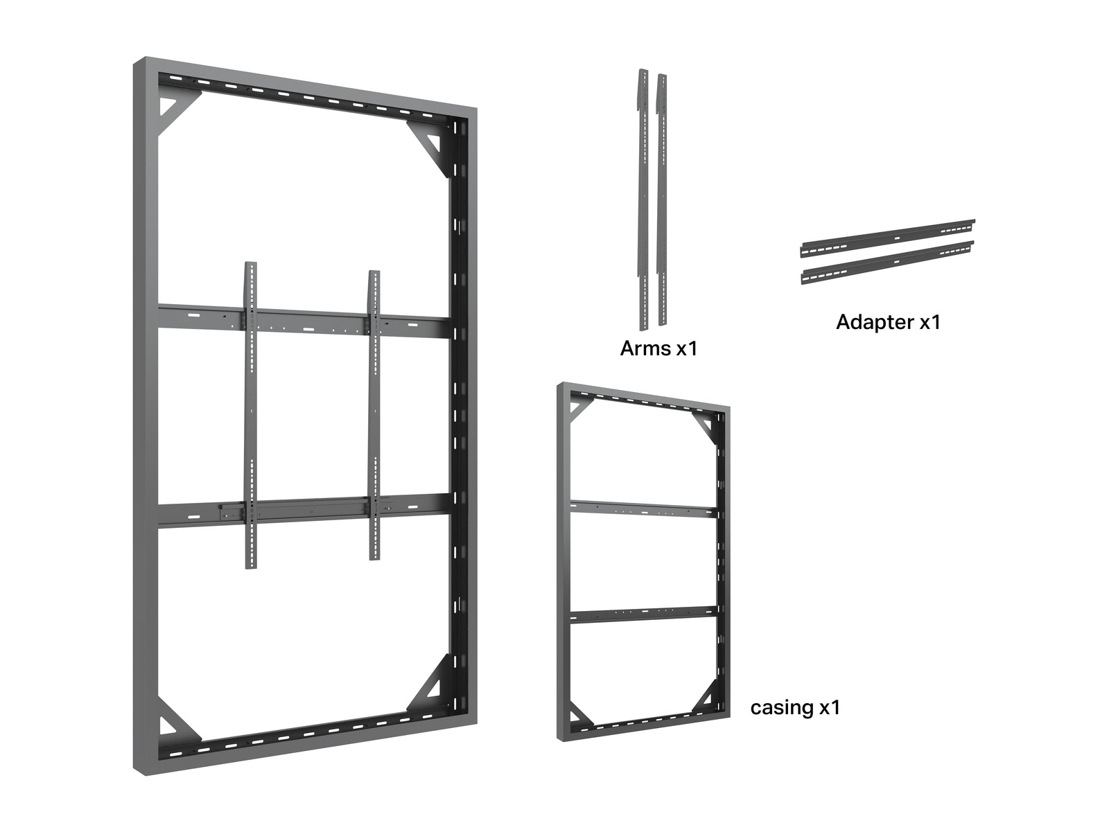 Multibrackets M Pro Series Enclosure 98" Wall Large Black Signage Display Enclosures Multibrackets
