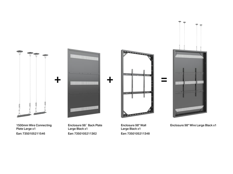 Multibrackets M Pro Series Enclosure 98" Wall Large Black Signage Display Enclosures Multibrackets