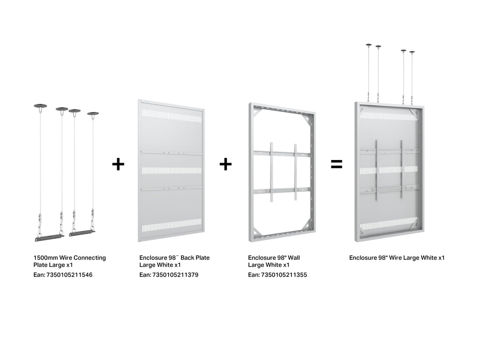 Multibrackets M Pro Series Enclosure 98" Wall Large White Signage Display Enclosures Multibrackets
